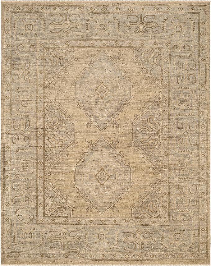 Safavieh Izmir Collection Gold and Grey Premium New Zealand Wool Area Rug, 6' x 9', | Amazon (US)