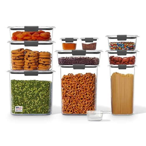 Rubbermaid Brilliance Pantry 10 Piece Set, Clear and Airtight Food and Pantry Storage Containers | Amazon (US)