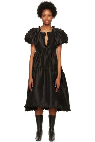 Kika Vargas - Black Leana Midi Dress | SSENSE