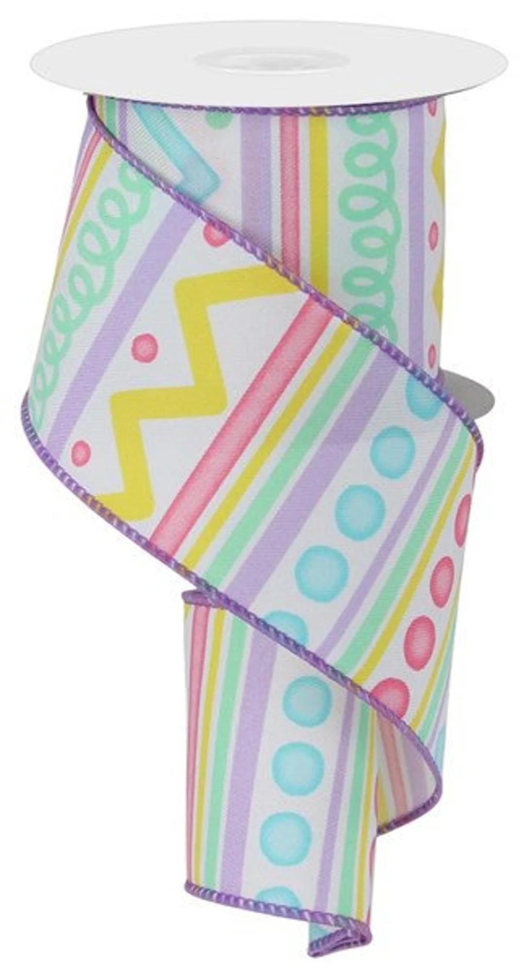 Easter Pastel Stripes Wired Ribbon, Craft Supply for Making Handmade Wreath & Bow, 2.5 Inches X 1... | Etsy (US)