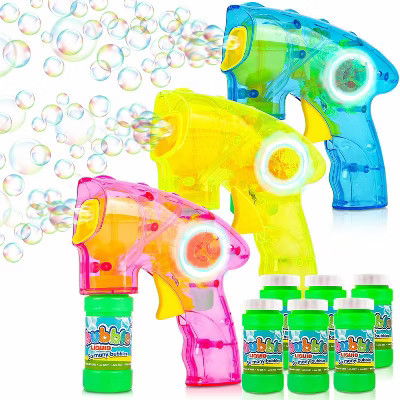 ArtCreativity Friction Powered Light Up Bubble Blaster Gun (Set of 3) | Target