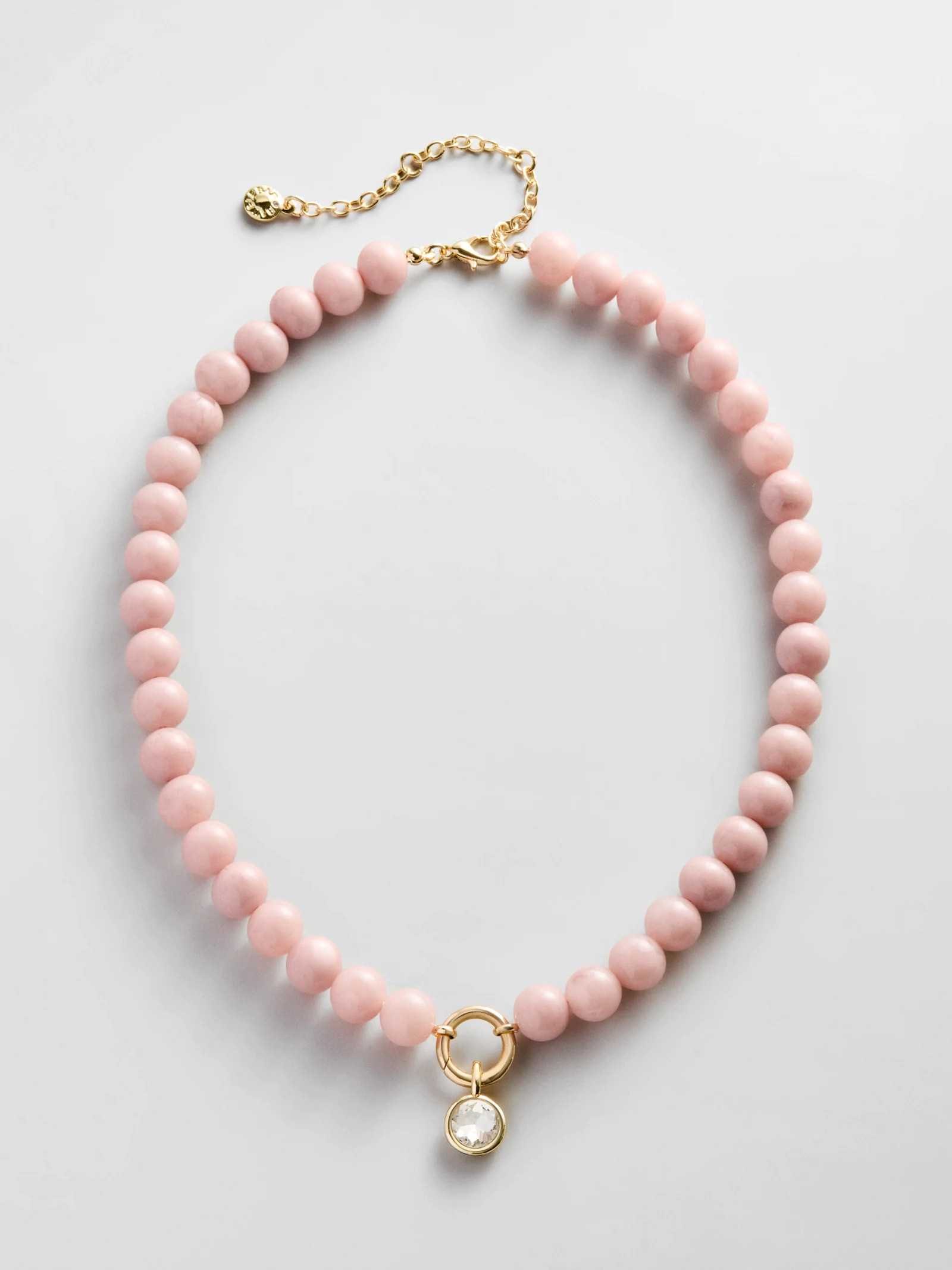 Janette Beaded Ring Necklace - Light Pink Bead | BaubleBar
