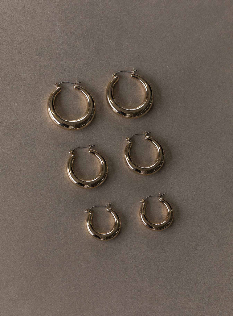 Navedo Hoop Earring Pack Gold | Princess Polly US