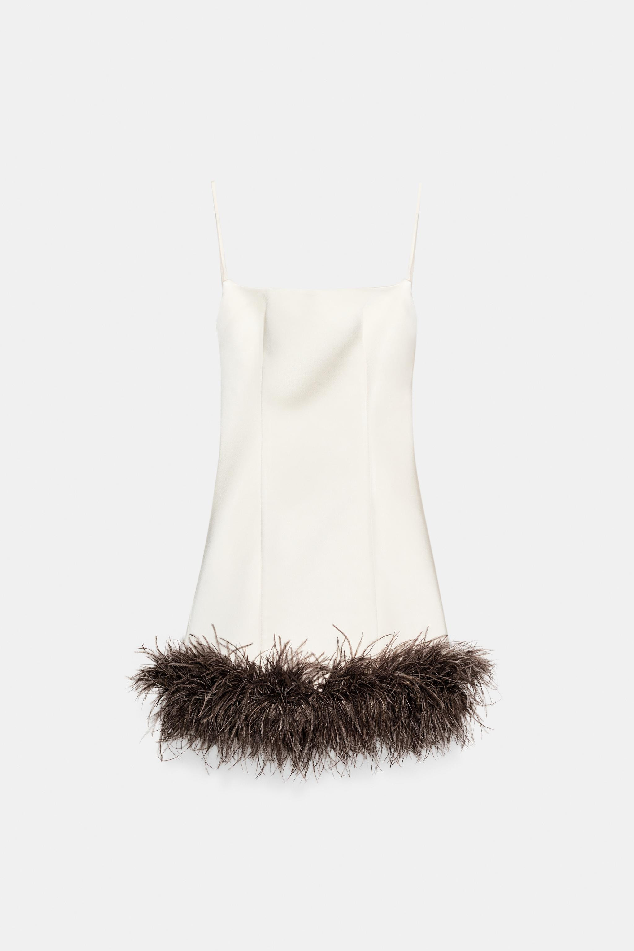 FEATHER SATIN EFFECT DRESS | Zara US