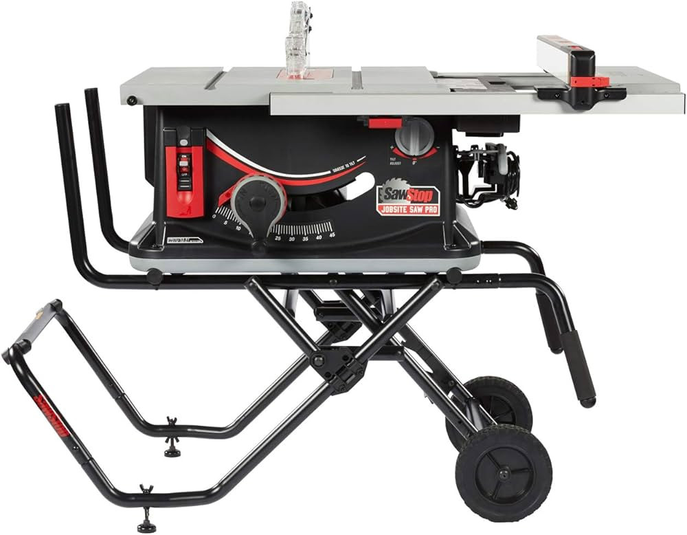 SAWSTOP 10-Inch Jobsite Saw Pro with Mobile Cart Assembly, 1.5-HP, 12A, 120V, 60Hz (JSS-120A60) | Amazon (US)