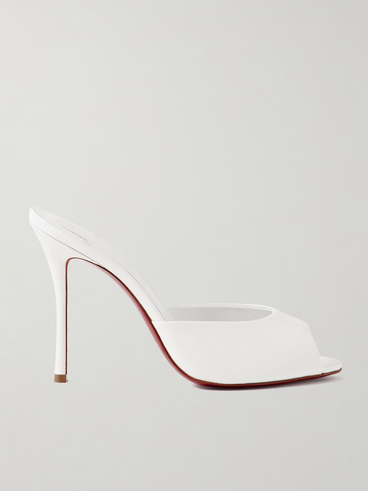 Christian Louboutin - Me Dolly 100 Patent-leather Mules - White | NET-A-PORTER (US)