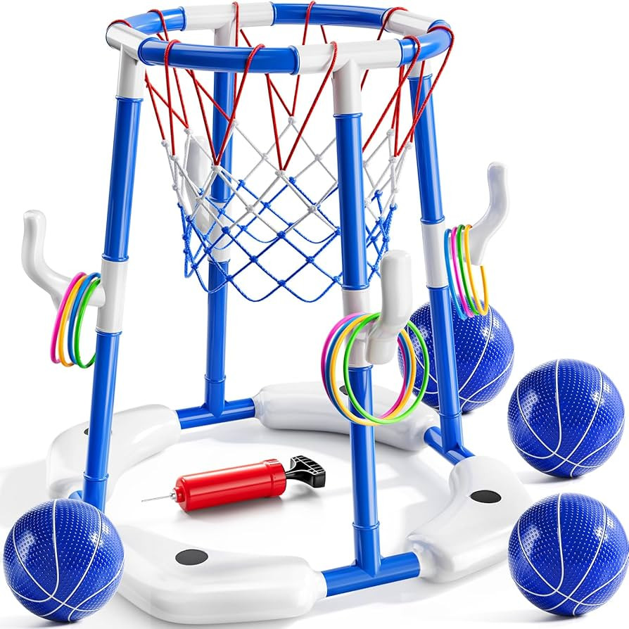 Sitodier Pool-Basketballkorb f\u00fcr Kinder, 2-in-1 schwimmendes Pool-Basketballspielzeug und Ri... | Amazon (DE)
