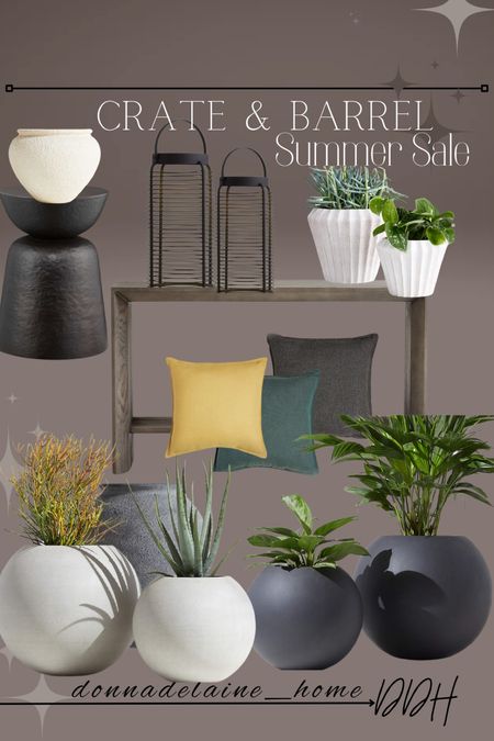 On sale now at Crate & Barrel! 
Summer planters.. the sphere planters don’t go on sale too often, but they are right now! A beautiful statement inside or outside. 
Also on sale, vases, console table, outdoor cushions 

#LTKSaleAlert #LTKSeasonal #LTKHome