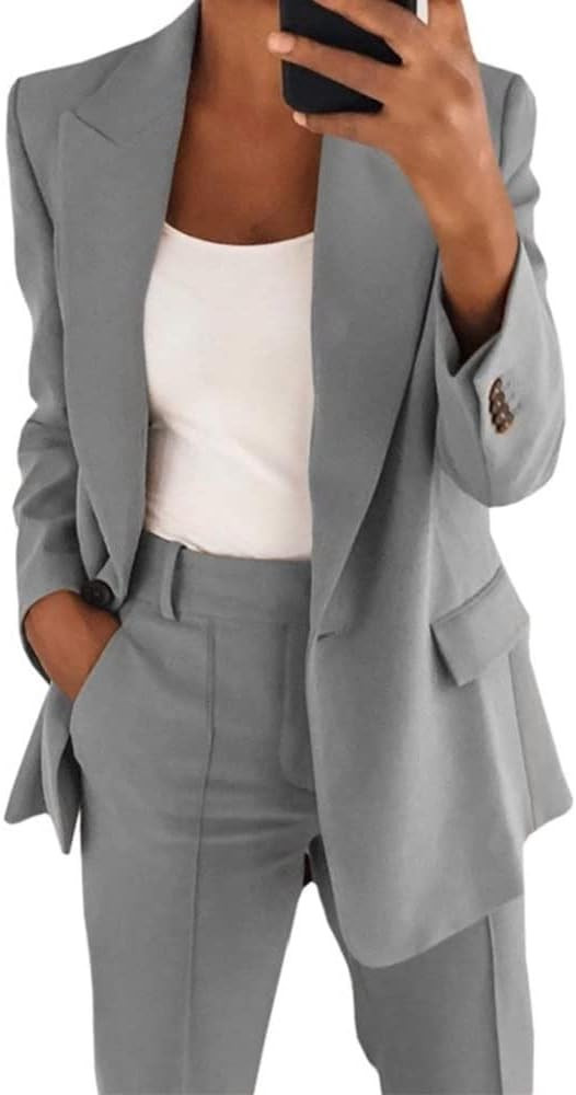 Cicy Bell Women's Casual Blazer Long Sleeve Lapel Business Work Jacket with Pockets | Amazon (US)