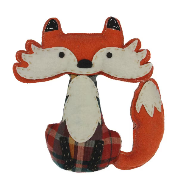 Northlight 9.5” Plush Plaid Sitting Fox Thanksgiving Decoration - Orange/Cream | Target