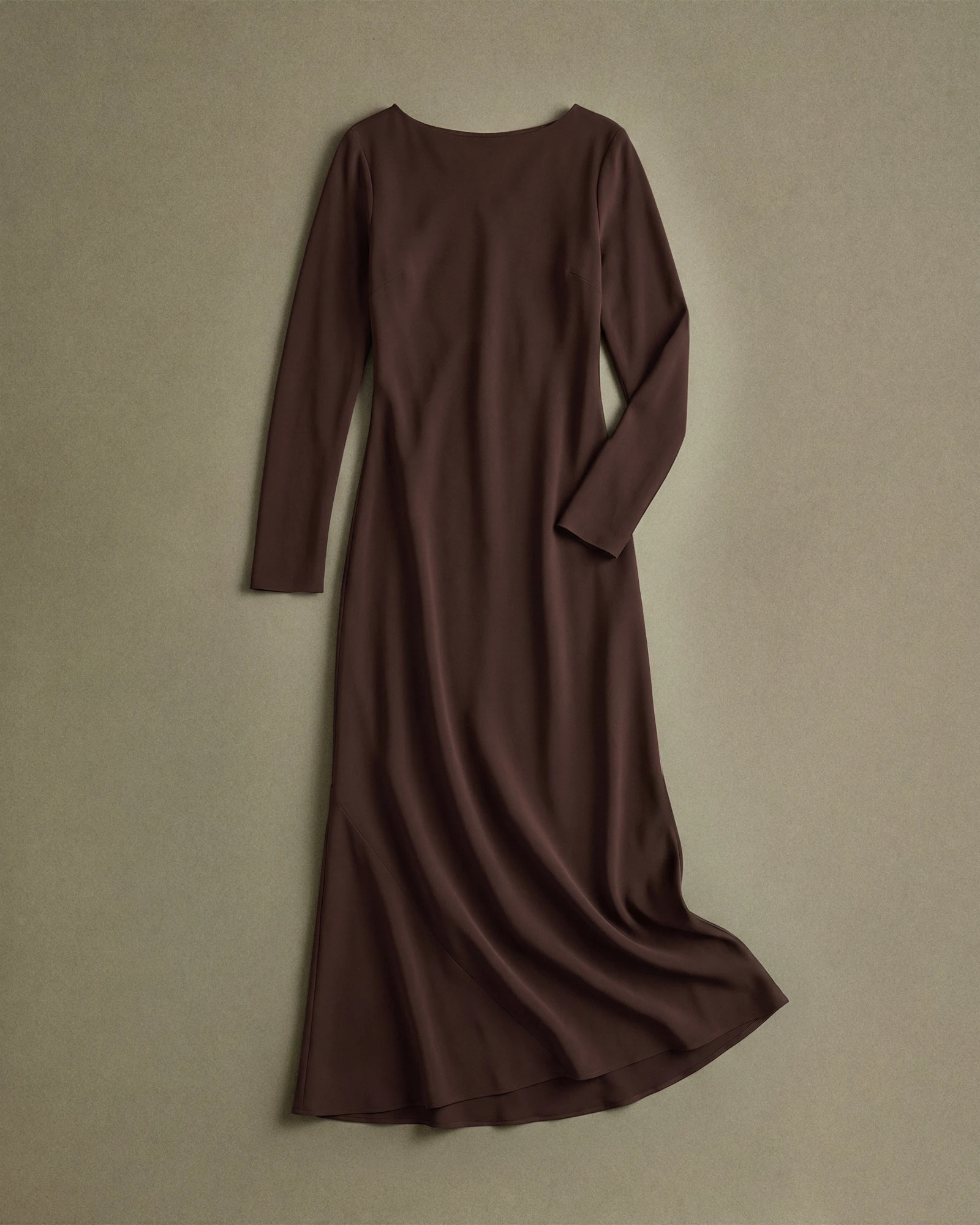 Quince | Women's Washable Stretch Silk Long Sleeve Maxi Dress in Hot Fudge, Size Small | Quince