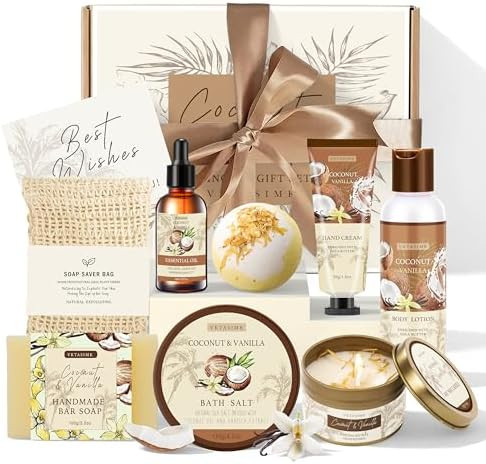 Gifts for Women Happy Birthday Gift Baskets, Bath and Body Gift Set Mothers Day Gifts, Vanilla Co... | Amazon (US)