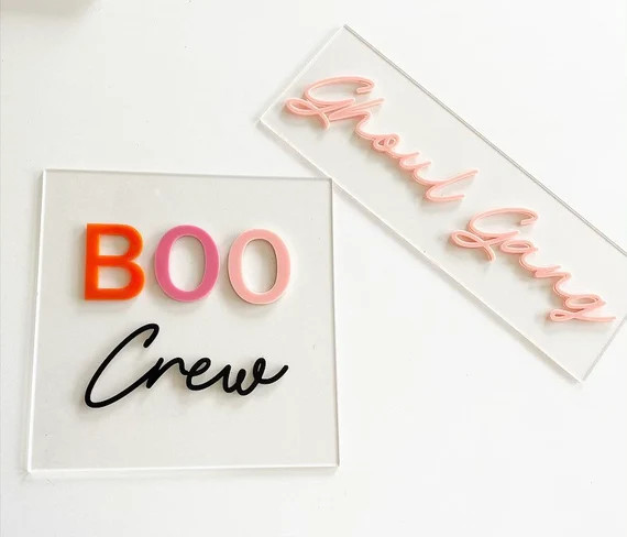 Boo Crew  Ghoul Gang Acrylic Sign | Etsy | Etsy (US)