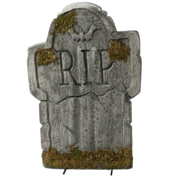 Mossy Bat Tombstone Lawn Art | Wayfair North America