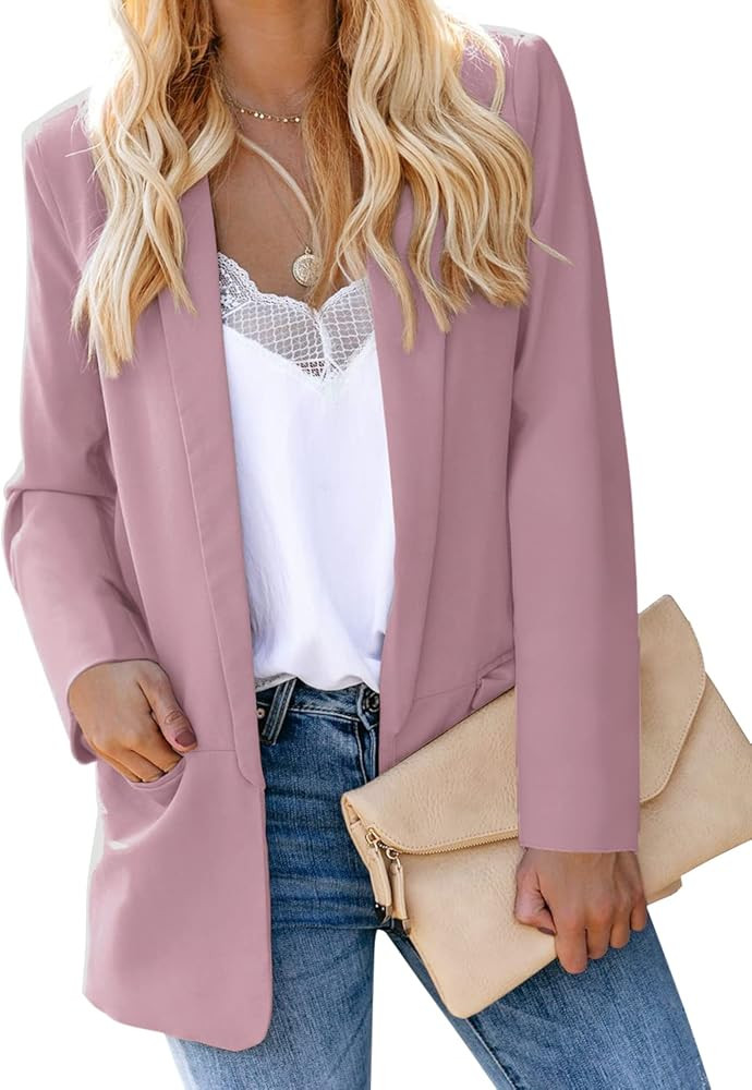 luvamia Womens Blazers for Work Casual Blazer Jackets Open Front Business Suit with Pockets | Amazon (US)