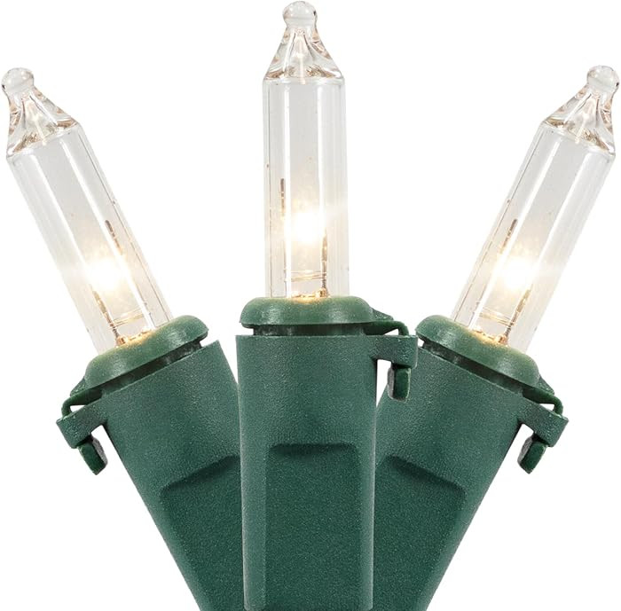 Mini Incandescent Christmas Lights - Clear - 3' Green Wire - 10ct | Amazon (US)