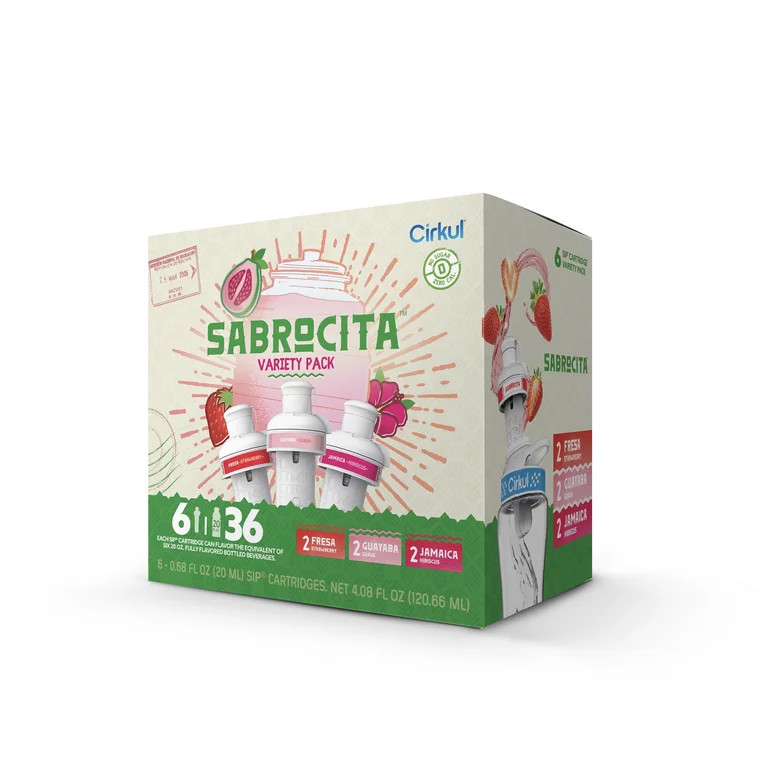 Cirkul Sabrocita Variety 6-Pack Drink Mix Cartridges (2 Strawberry, 2 Hibiscus, & 2 Guava) | Walmart (US)