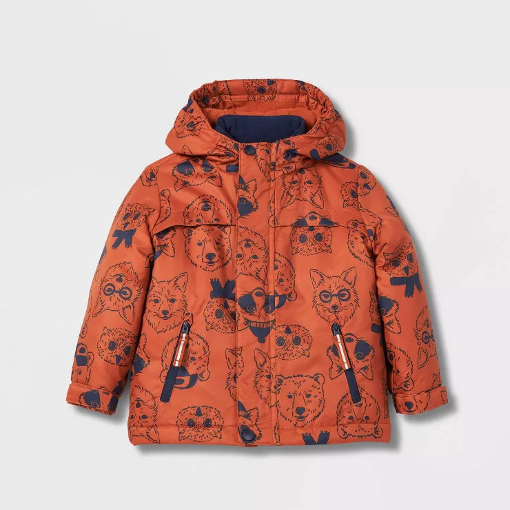 Toddler Critter Faces Long Sleeve 3-in-1 Jacket - Cat & Jack™ Orange | Target