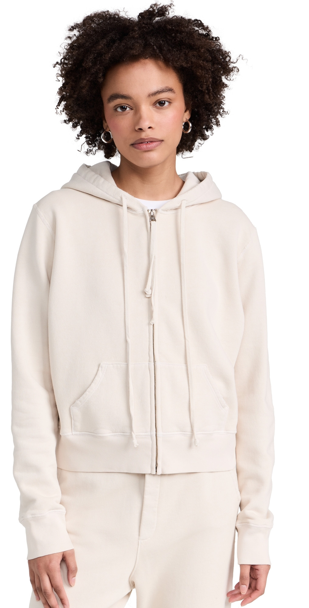 Nili Lotan Callie Zip Hoodie Chalk S | Shopbop