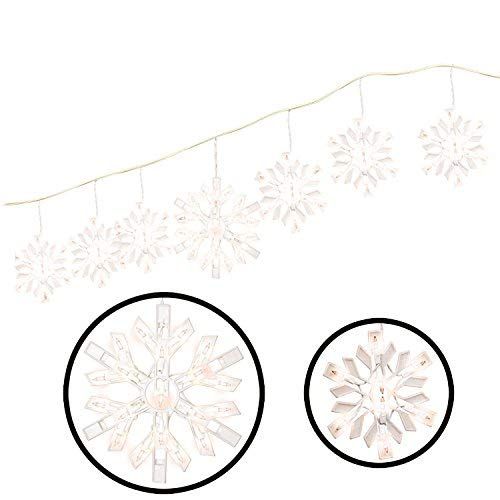 Holiday Time Clear Snowflake Icicle Christmas Lights Set, 6', 6 Count, White Wire | Amazon (US)