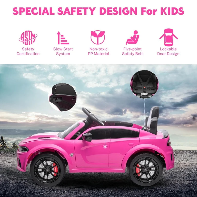 Dodge Electric Ride on Cars for Kids, 12 V Licensed Dodge Charger SRT Powered Ride On Toys Cars w... | Walmart (US)