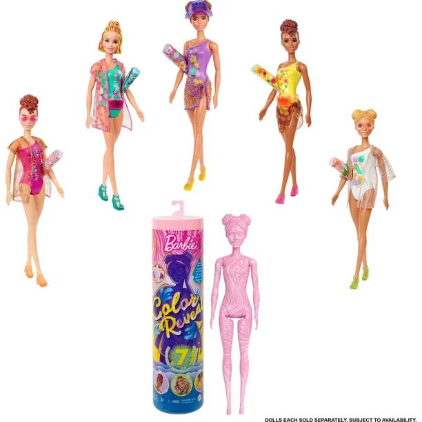 Barbie Color Reveal Doll W Ith 7 Surprises, Sand & Sun Series, Marble Pink Color | Walmart (US)