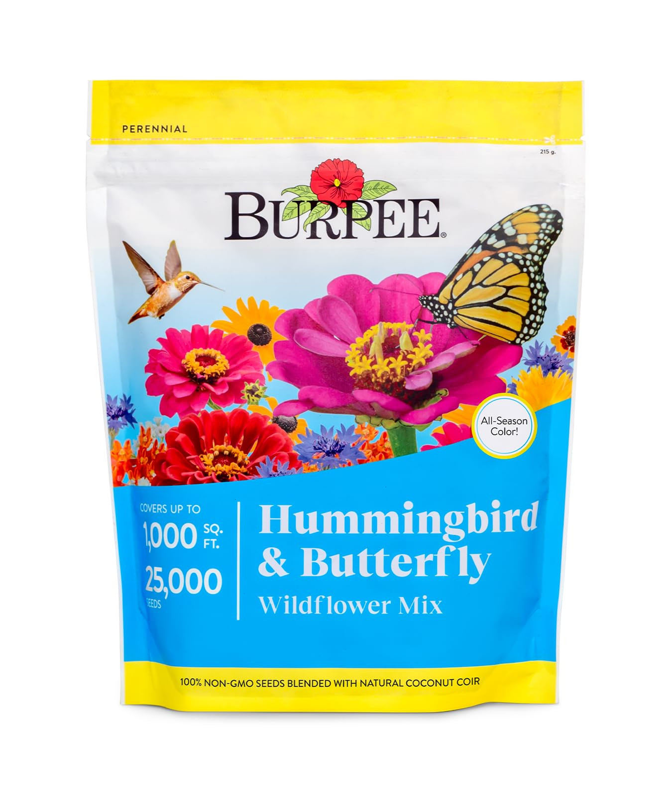 Burpee Wildflower 25,000 Bulk, 1 Bag 18 Varieties of Non-GMO Flower Seeds for Hummingbirds and Bu... | Amazon (US)