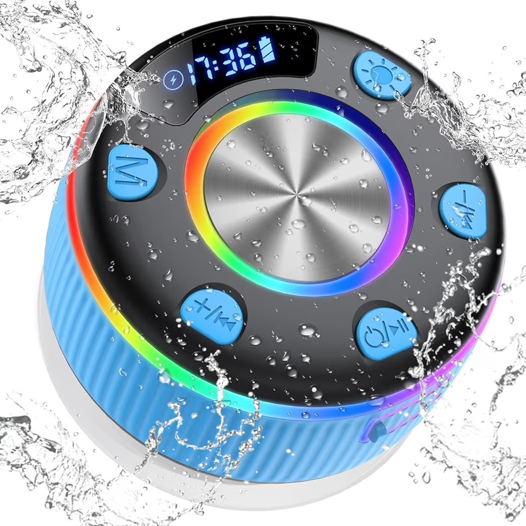 Bluetooth Shower Speaker, Portable Bluetooth 5.3 Speakers Wireless with Time Display, IP7 Waterpr... | Amazon (US)