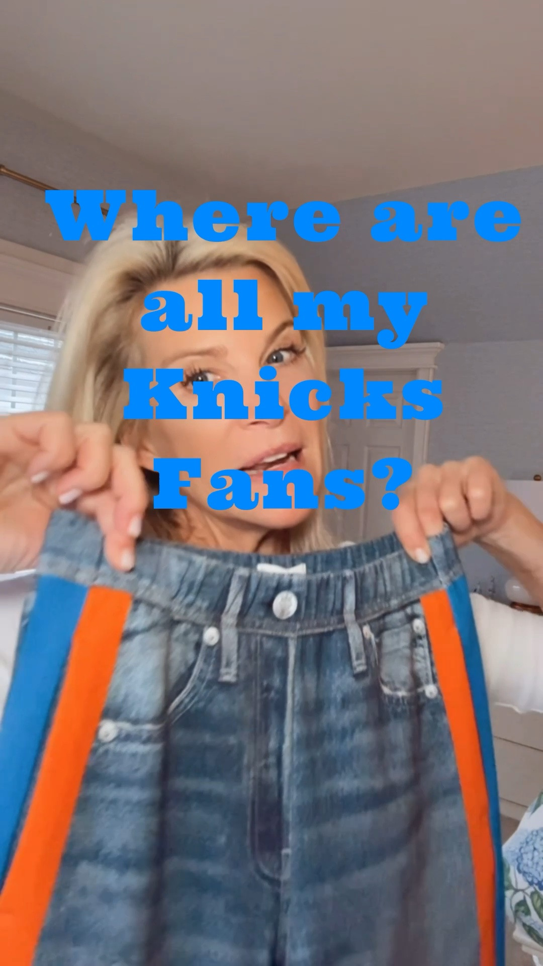 My daughter called from her apartment in New York and said, “Mom! Your sweatpants jeans are knicks colors! You gotta post about them.” So… here I am! lol naturally they are on back order, BUT …

Click the ribbon next to them and you’ll get alerted the second they come back in stock.

#LTKSeasonal