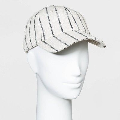 Women's Baseball Textured Striped Hats - Universal Thread™ Beige One Size | Target