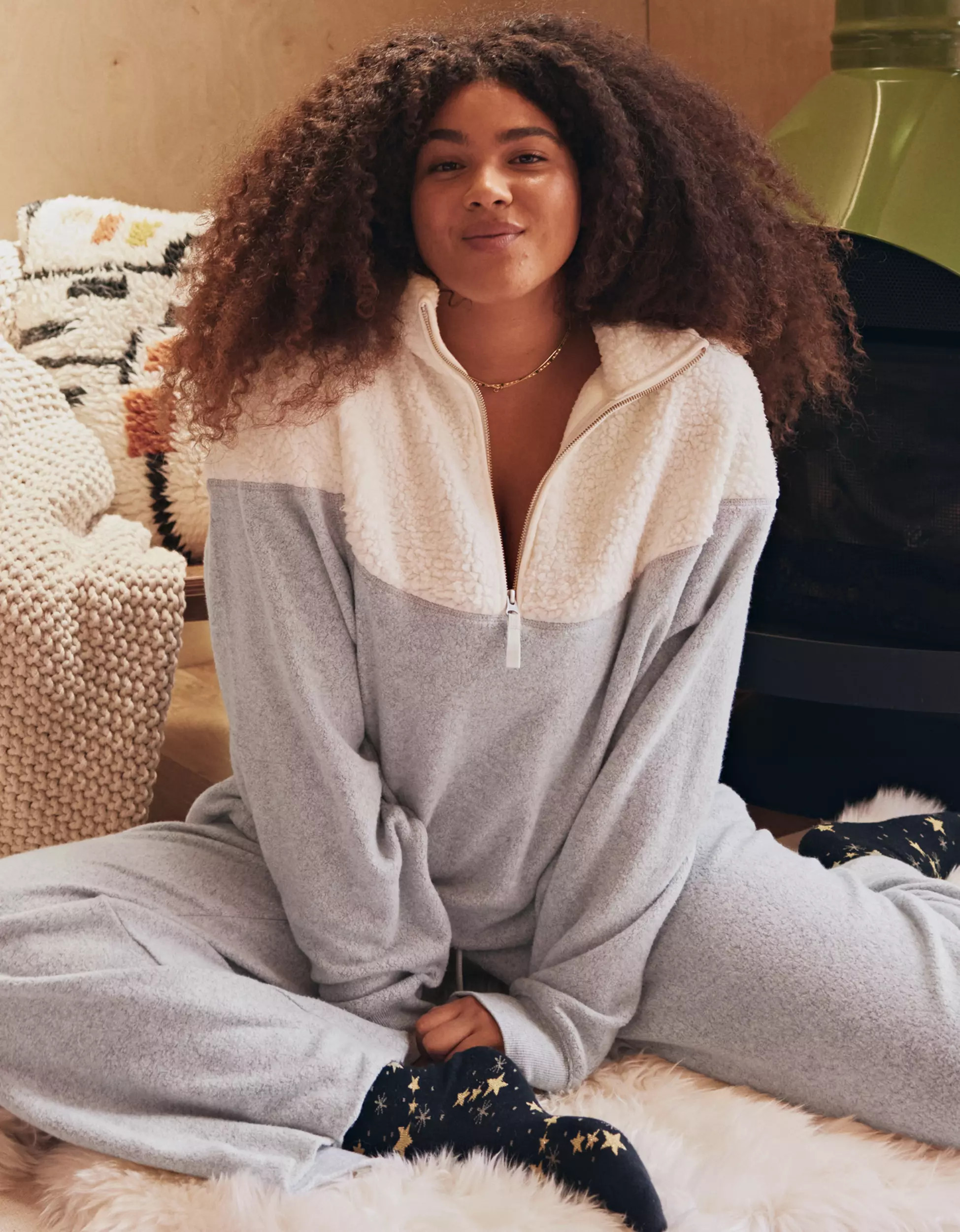 Aerie Hometown Holiday Quarter Zip Sweatshirt | American Eagle Outfitters (US & CA)