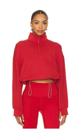Sian Cropped Half Zip Midlayer in Lava Falls | Revolve Clothing (Global)