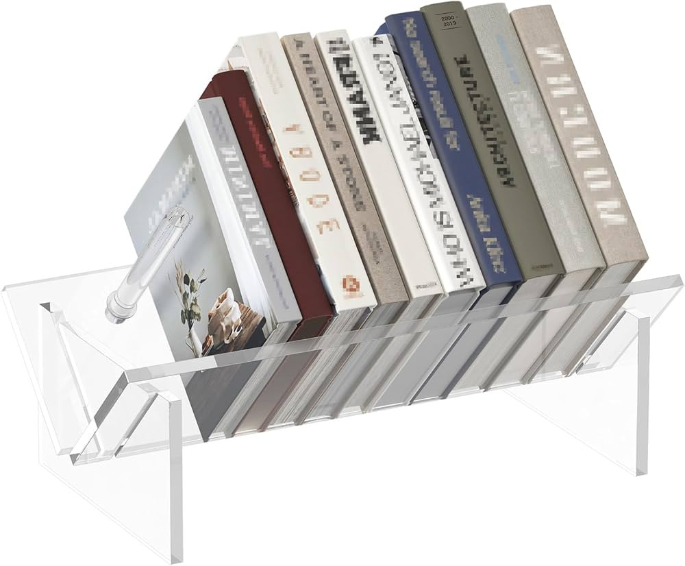 Sumerflos Acrylic Desktop Bookcase, Book Storage Organizer Bookshelves, Clear Mordern Tabletop St... | Amazon (US)
