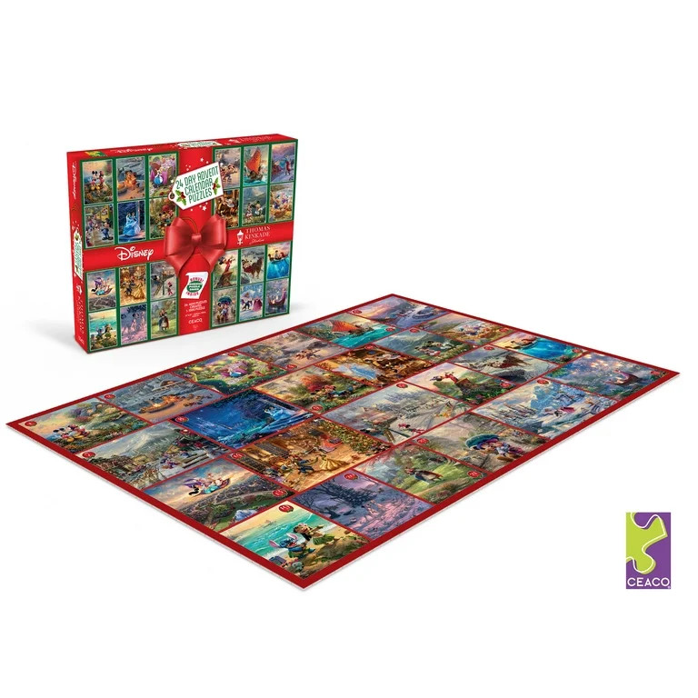 Ceaco Thomas Kinkade-Disney 1000-Piece 24-Day Advent Calendar Interlocking 27 x 20-Inch Jigsaw Pu... | Walmart (US)