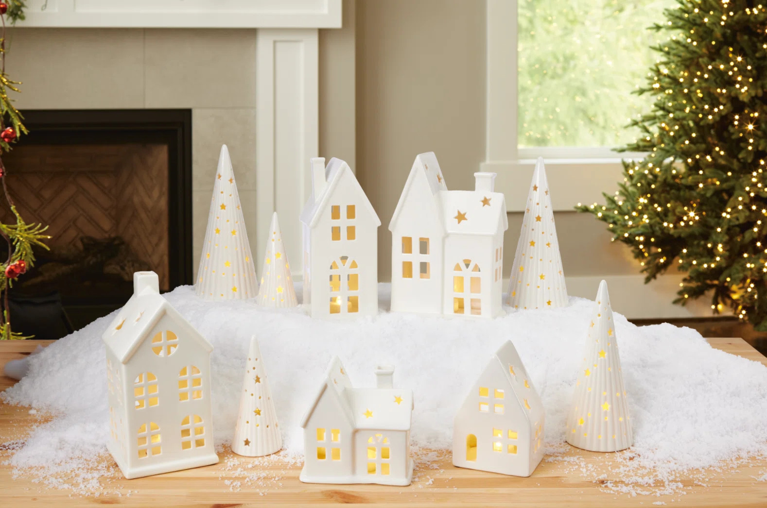 Moments in Time 10 pc Ceramic LED Holiday Village Set | Wayfair North America