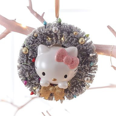 Hello Kitty® Light-Up Wreath Ornament | Pottery Barn Teen