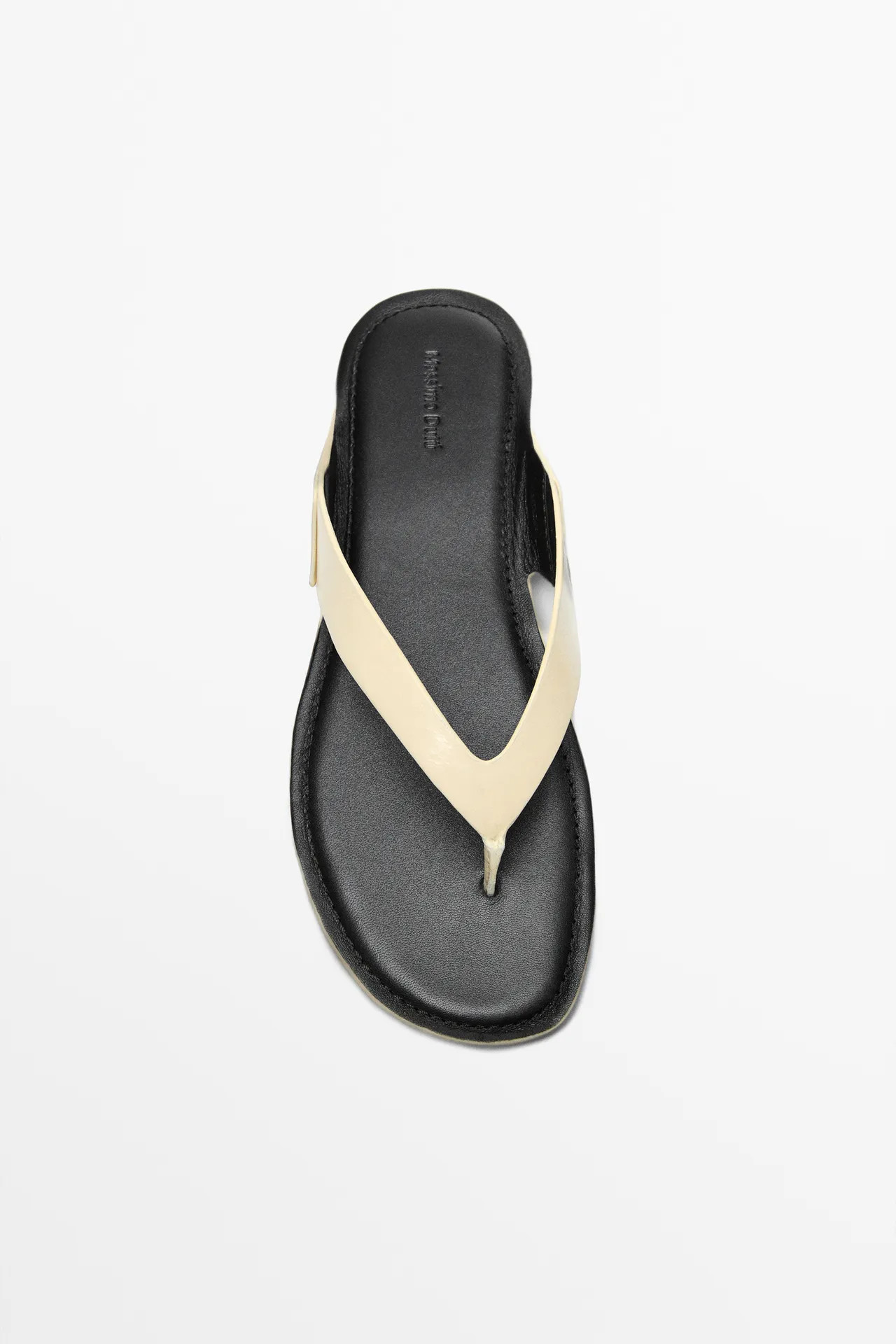 Flat leather sandals \u00b7 Cream \u00b7 Flat\u00e2 Sandal | Massimo Dutti | Massimo Dutti US