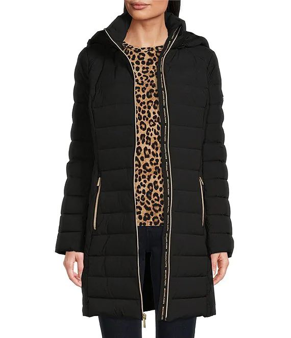 MICHAEL Michael Kors Stand Collar Long Sleeve Packable Hooded Puffer Jacket | Dillard's