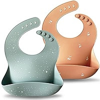 Moonkie Silicone Baby Bibs Set Of 2, BPA Free Waterproof Soft Durable Adjustable Silicone Bibs fo... | Amazon (US)