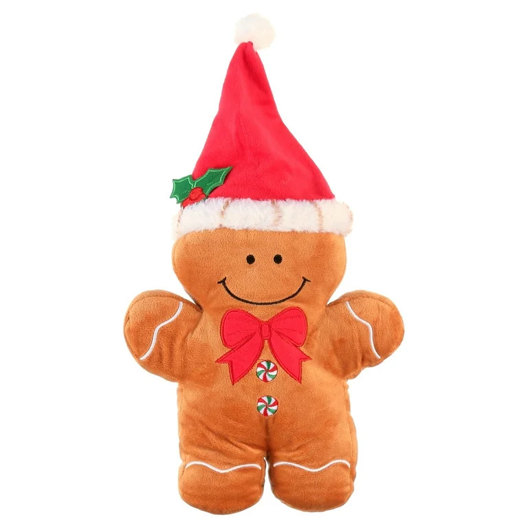 Vibrant Life Holiday Brown Gingerbread Man Plush Dog Toy | Walmart (US)