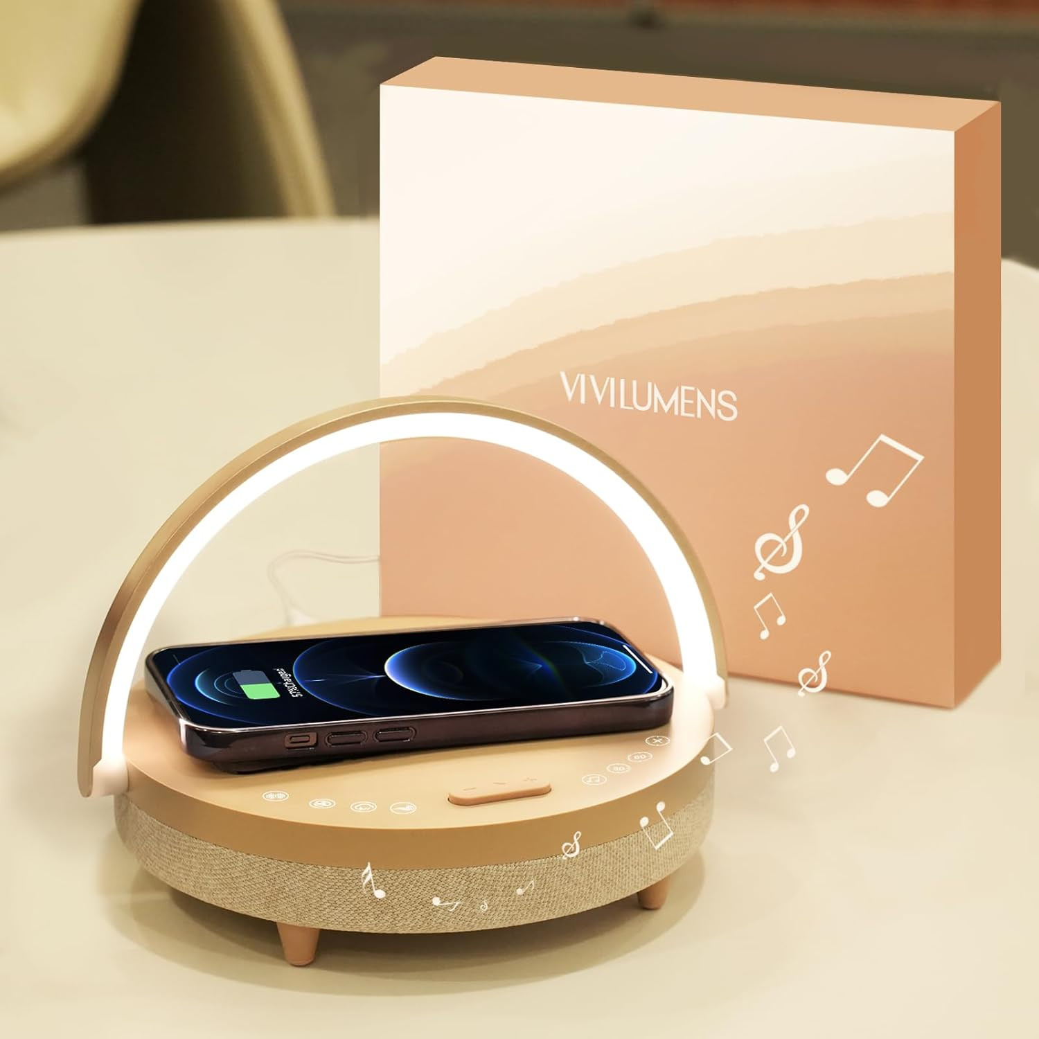 Vivilumens Birthday Gifts for Women, 5 in 1 Bedside Lamps with Wireless Charger Bluetooth Speaker... | Amazon (US)