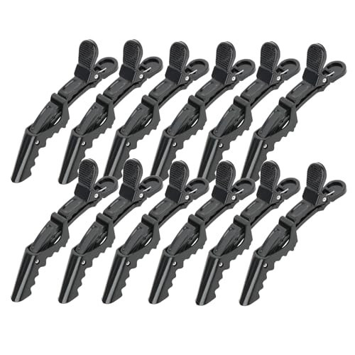 12Pcs Black Hair Clips for Styling Sectioning, Alligator Hair Clips Salon Hair Clips Professional Alligator Clips for Hair, Hair Styling Clips Hair Accessories for Women | Amazon (US)