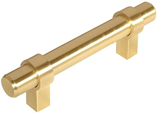 10 Pack - Cosmas 161-3.5BB Brushed Brass Contemporary Bar Cabinet Handle Pull - 3-1/2" Inch (89mm) Hole Centers | Amazon (US)