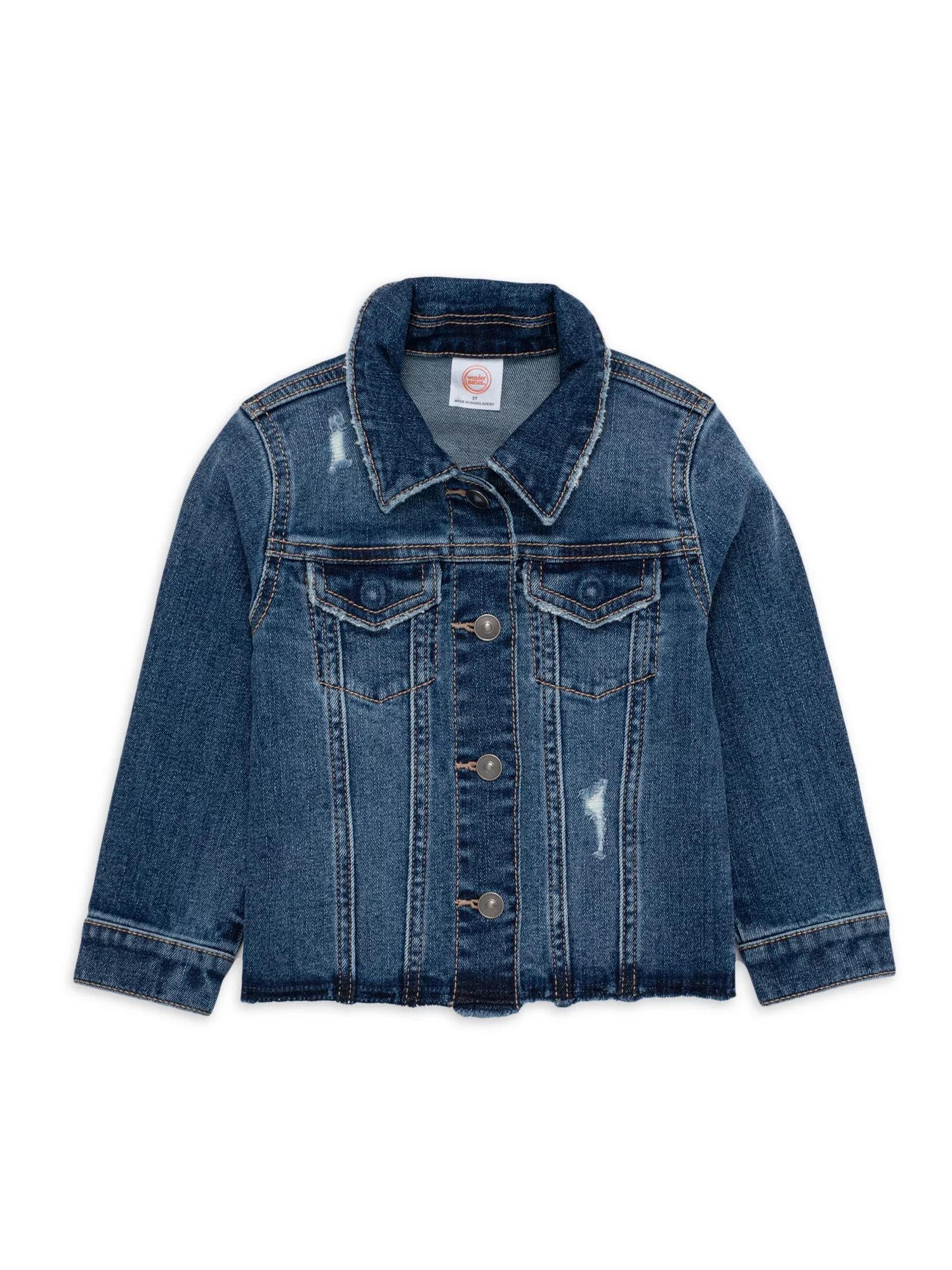 Wonder Nation Baby and Toddler Girl Denim Jacket, 12 Months-5T | Walmart (US)