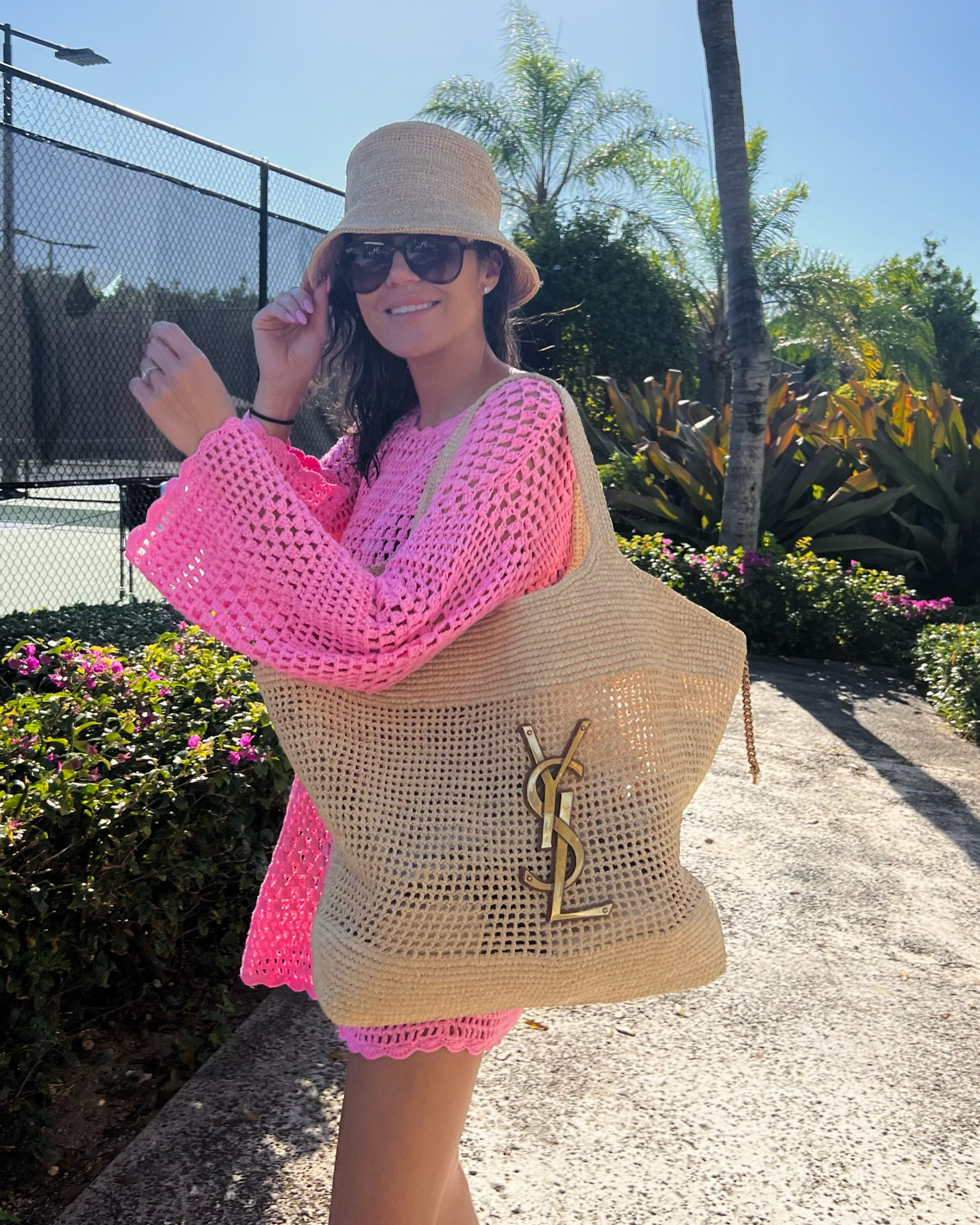 Summer beach vacation outfit ☀️

Resort wear, vacation outfit, beach outfit; swimsuit coverup, crochet coverup, pink swimsuit coverup, revolve, bucket hat, designer beach bag, ysl beach bag, amazon dupe, amazon coverup, Christine Andrew 

#LTKSwim #LTKTravel #LTKOver40