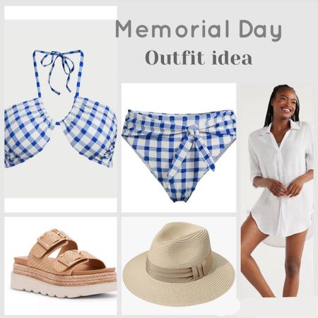 Memorial Day outfit ideas, beach, vacation, swim, bikini, coverup, beach hat, sandals, summer outfit, summer style 

#LTKTravel #LTKSwim #LTKSaleAlert