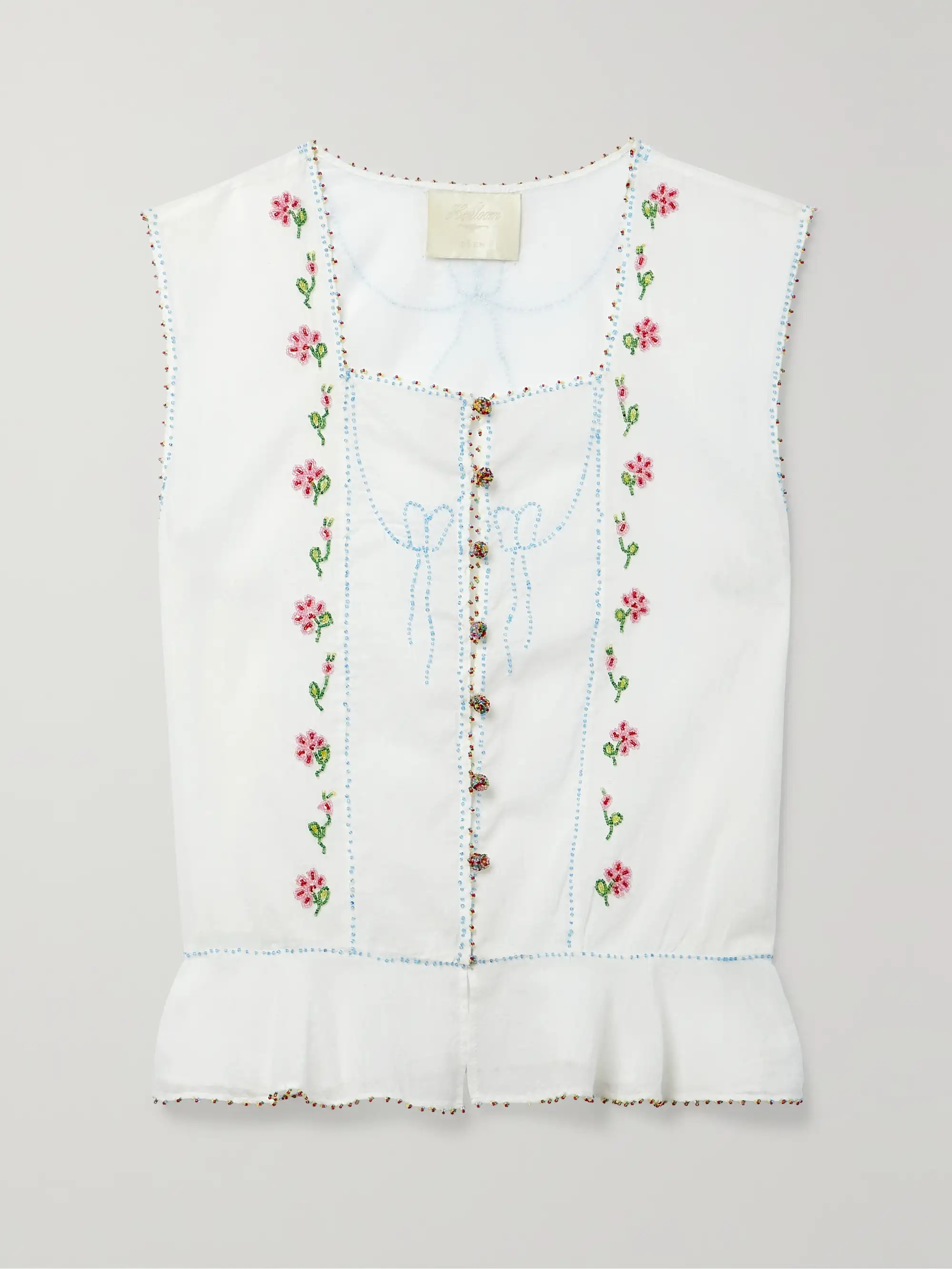 Odelia bead-embellished organic cotton-voile top | NET-A-PORTER (UK & EU)
