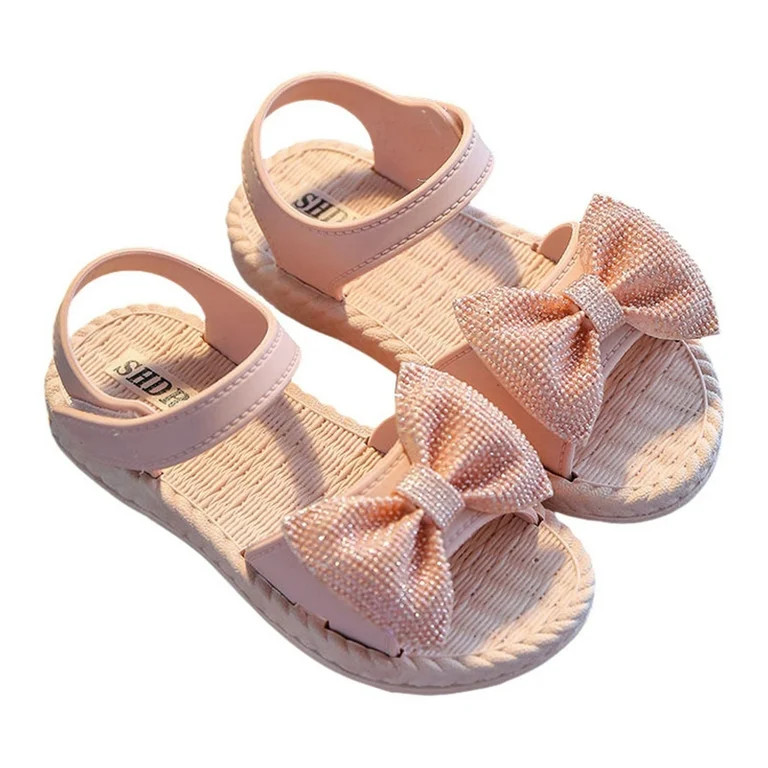 Zanarzt Little Girl Sandals Little Girls Sandals Summer Open Toe Flats Shoes Dress Sandals for To... | Walmart (US)