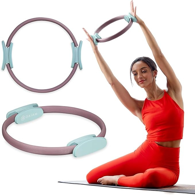 Gaiam Pilates Ring Fitness Circle - Lightweight & Durable Foam Padded Handles, Flexible Resistanc... | Amazon (US)