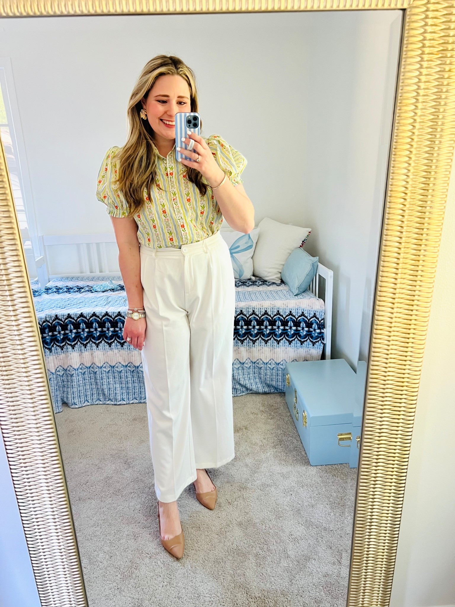 Spring Work Outfit || Business Casual || Workwear || Spring Tops || White Pants 

#LTKWorkwear #LTKootd